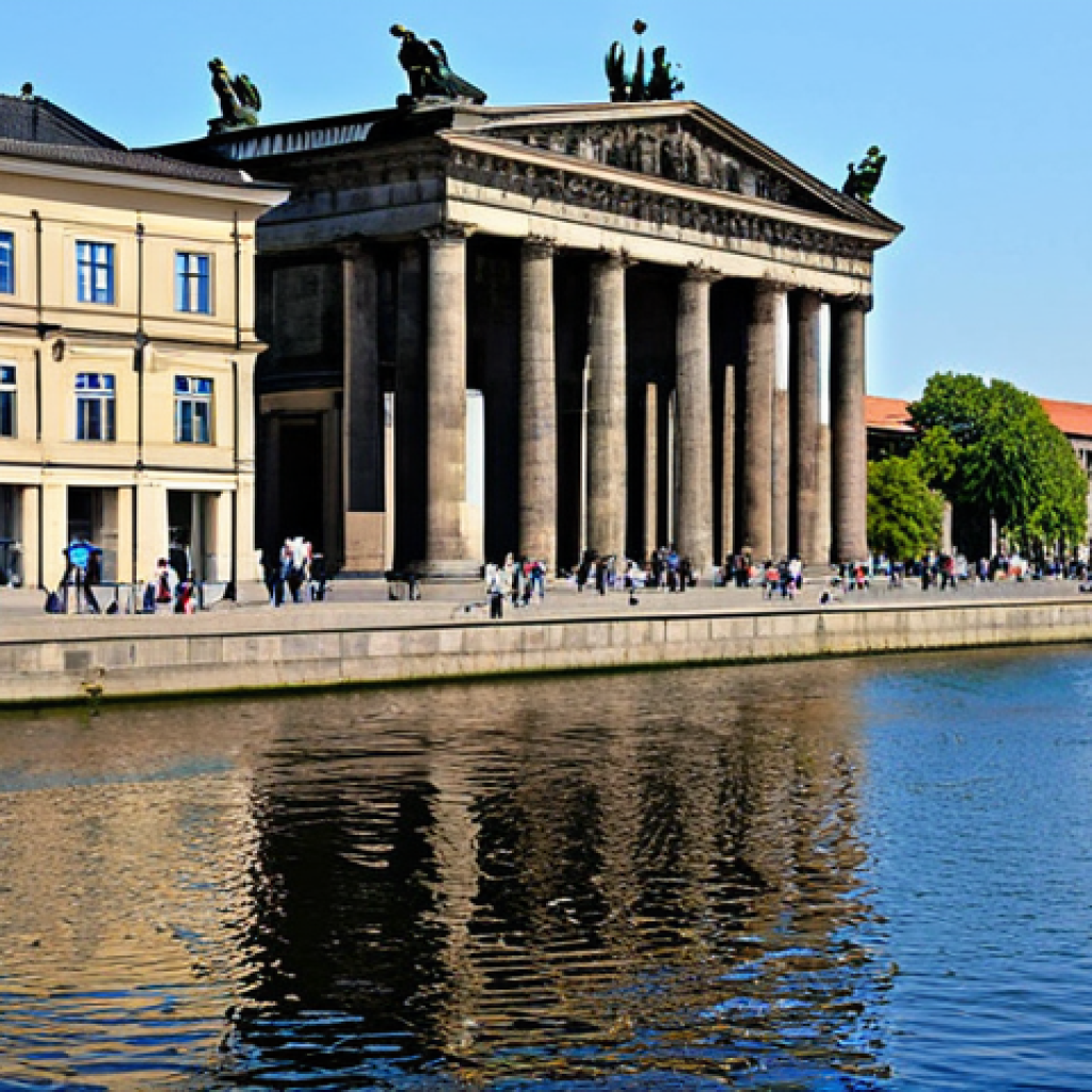 Museum Island, Berlin**
"A sunny day on Museum Island in Berlin, showcasing the impressive architecture of the Pergamon Museum and Neues Museum reflected in the Spree River. Tourists stroll along the island, admiring the buildings. Perfect anatomy, correct proportions, natural pose, safe for work, appropriate content, fully clothed, professional photography, high quality, family-friendly."
**