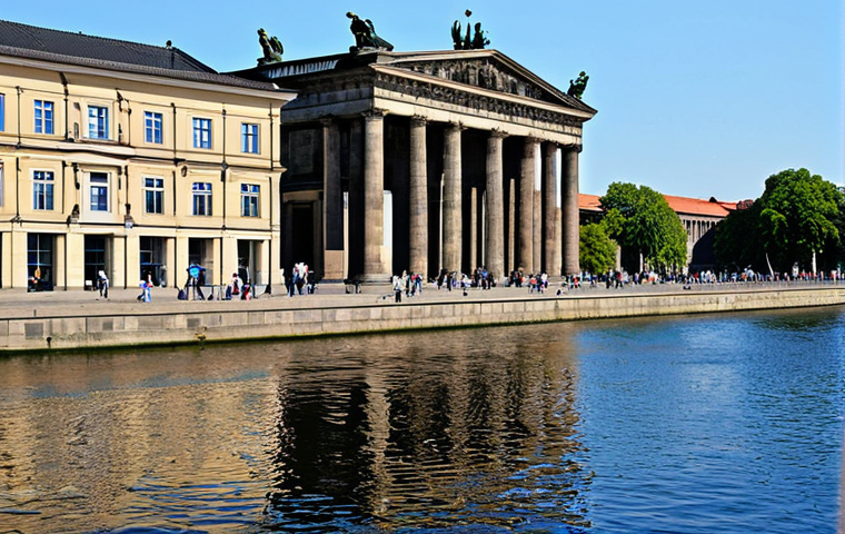 Museum Island, Berlin**
"A sunny day on Museum Island in Berlin, showcasing the impressive architecture of the Pergamon Museum and Neues Museum reflected in the Spree River. Tourists stroll along the island, admiring the buildings. Perfect anatomy, correct proportions, natural pose, safe for work, appropriate content, fully clothed, professional photography, high quality, family-friendly."
**